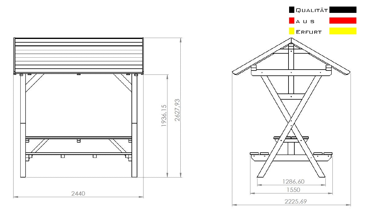 Überdachte Sitzgruppe Waldschänke Premium/ auch XXL