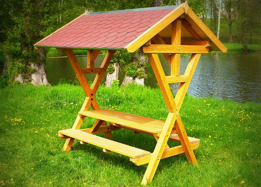 Überdachte Sitzgruppe Waldschänke Premium/ auch XXL