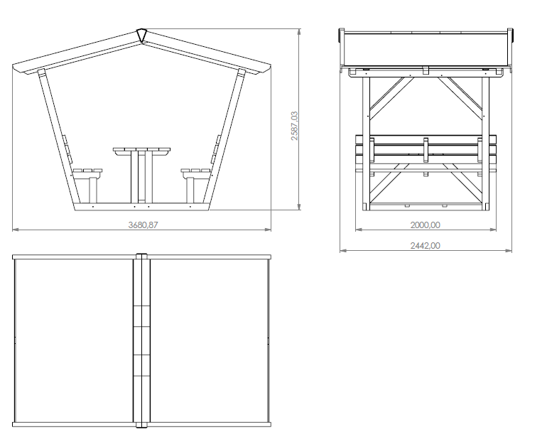 überdachte Sitzgruppe Willma Ruhe